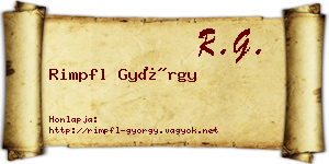 Rimpfl György névjegykártya